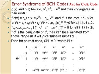 Error control coding bch, reed-solomon etc.. | PDF