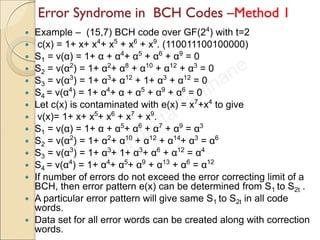 Error control coding bch, reed-solomon etc.. | PDF