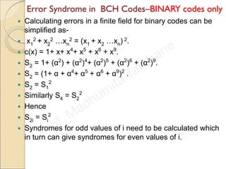 Error control coding bch, reed-solomon etc.. | PDF