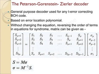 Error control coding bch, reed-solomon etc.. | PDF