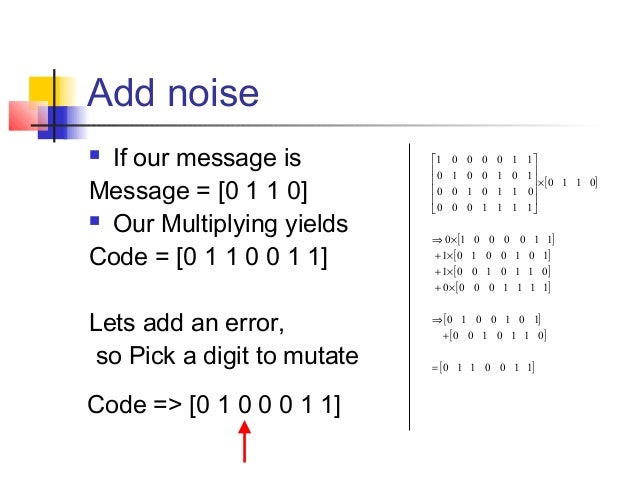 Error correcting codes