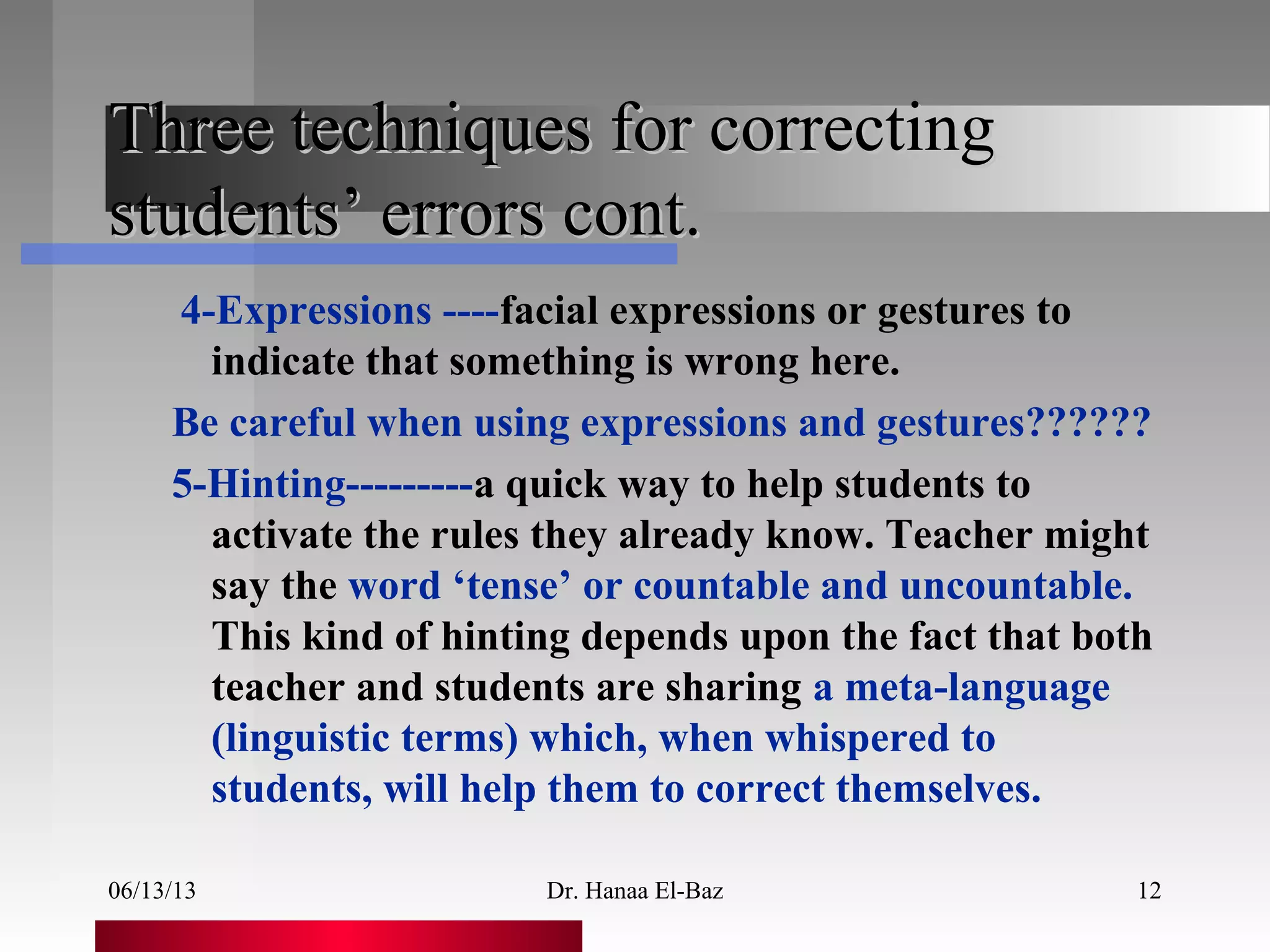 Error correction and feedback | PPT | Free Download