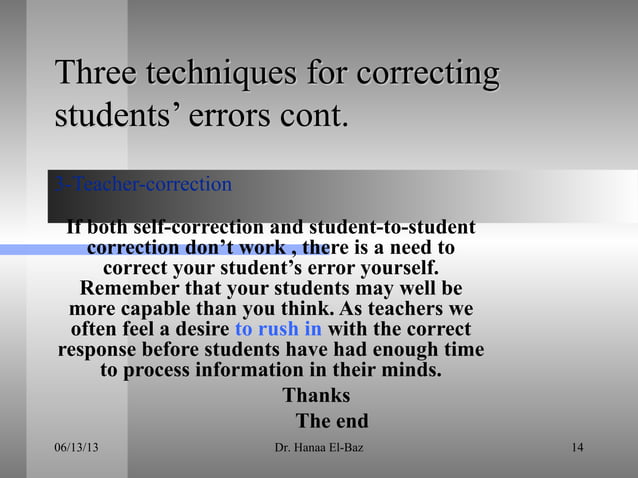 Error Correction And Feedback Error Correction And Feedback