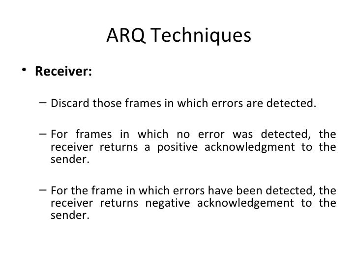 Error correction, ARQ, FEC
