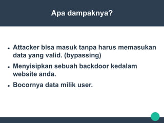 Website Application Security - SQL Injection | PPTX