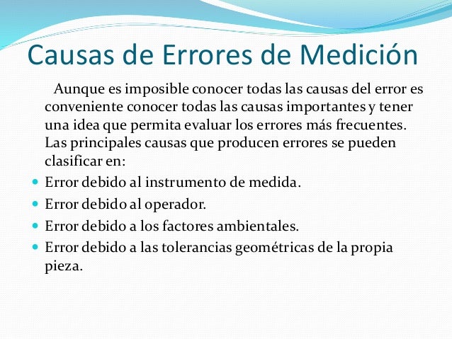 Error de medicion y fuentes de error