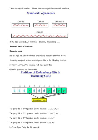Error detecting and correcting codes | DOCX
