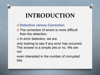 Error Detection and Correction - Data link Layer | PPTX