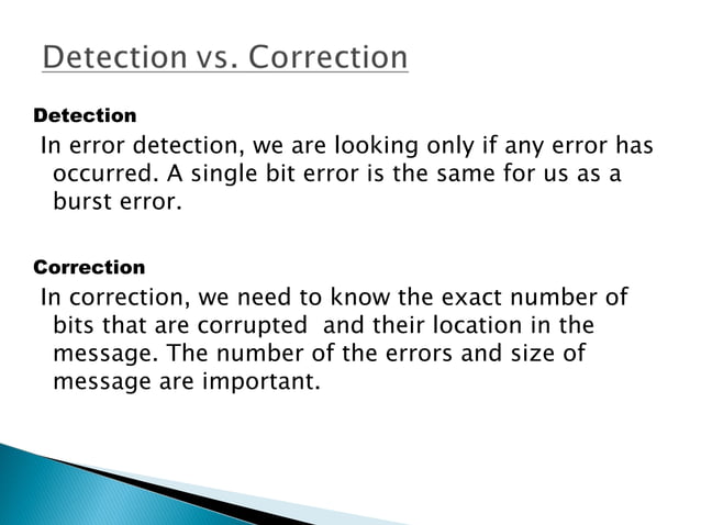 Error detection and correction | PPT | Programming Languages | Computing