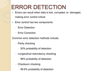 Error detection and correction | PPTX | Computer Networking | Computing