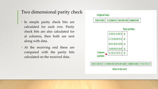 Error detection and correction | PPTX | Computer Networking | Computing