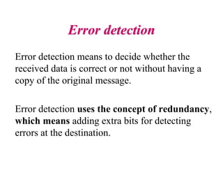 computer Networks Error Detection and Correction.ppt | Computer ...