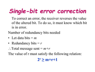 2 Bit Error computer Networks Error Detection and Correction.ppt