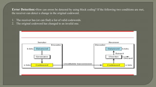 Error detection and correction, flow and error control and trasmission ...