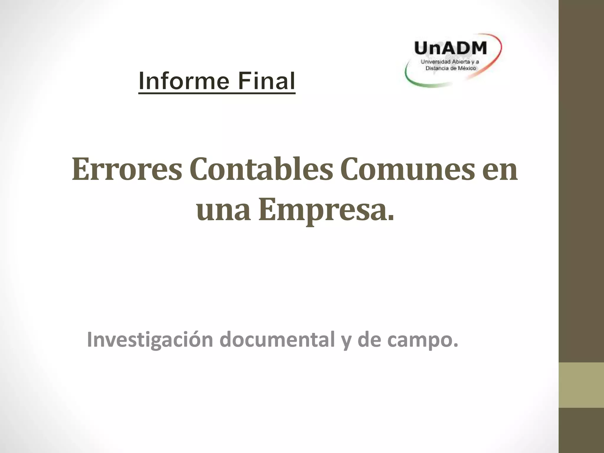 Errores contables comunes en una empresa | PPTX