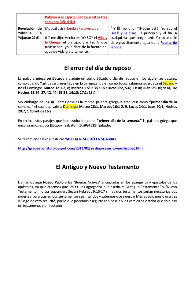 Palabra y el Espíritu Santo; y estos tresson uno. (añadido)Revelación deYahshúa aYojanán 21:6(Apocalipsis) Nombre tergiver...