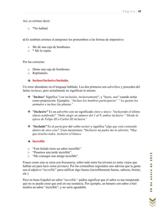 Errores ortográficos más comunes al hablar y escribir | PDF