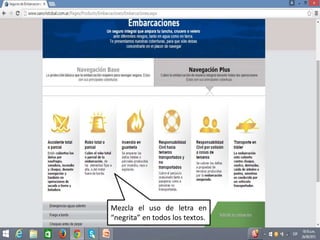 Mezcla el uso de letra en
“negrita” en todos los textos.