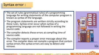 Error hanadling in c programming presentation | PPTX