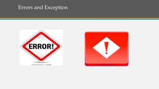 Error handling | PPTX | Programming Languages | Computing