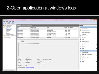 2-Open application at windows logs