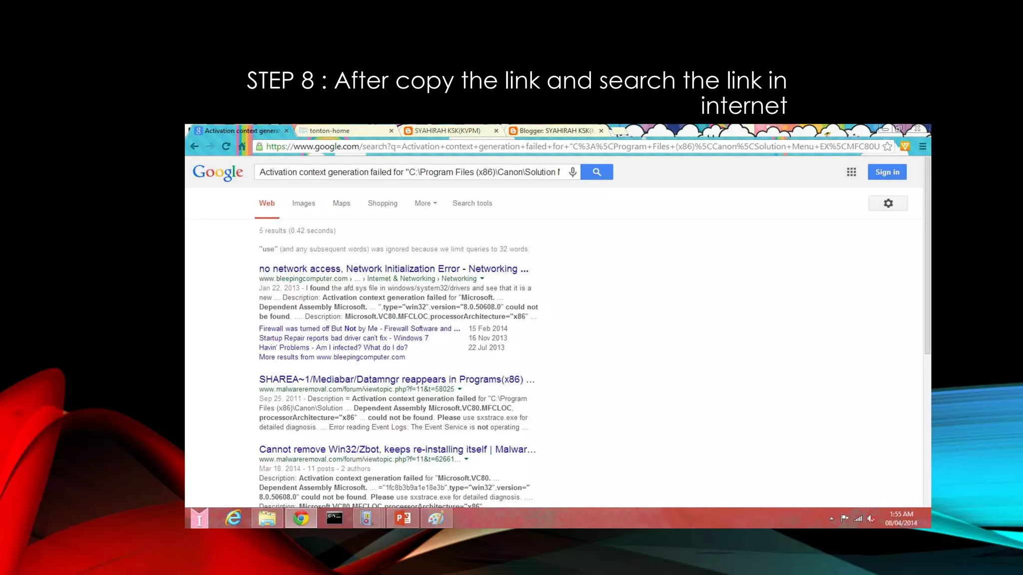 STEP 8 : After copy the link and search the link in
internet
 