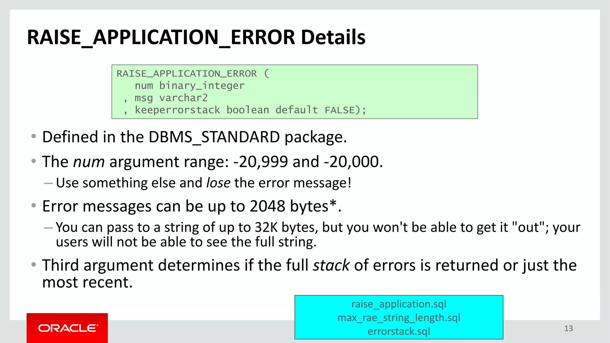 Error Management Features of PL/SQL | PDF