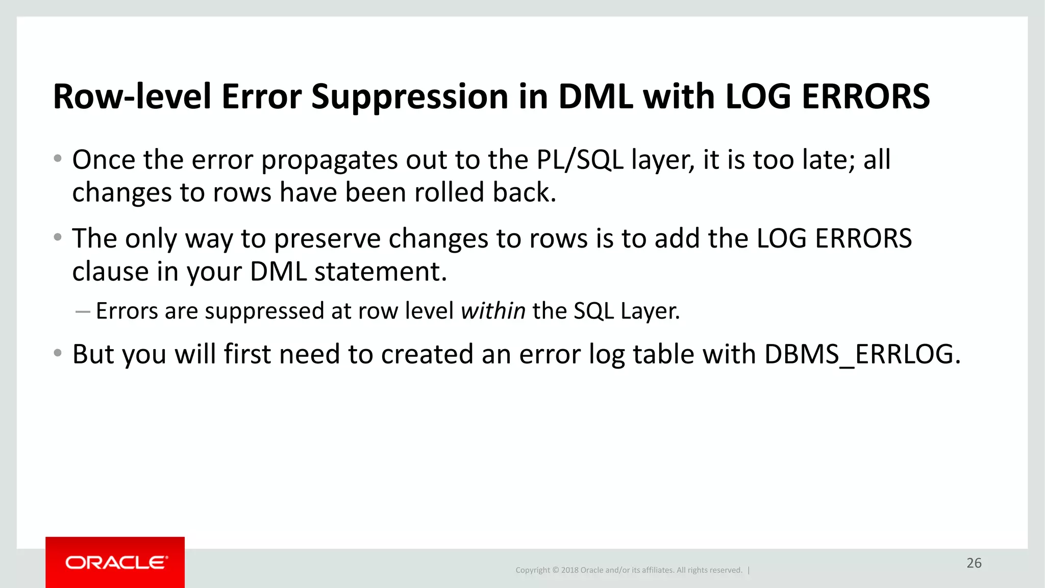 Error Management Features of PL/SQL | PPT | Free Download