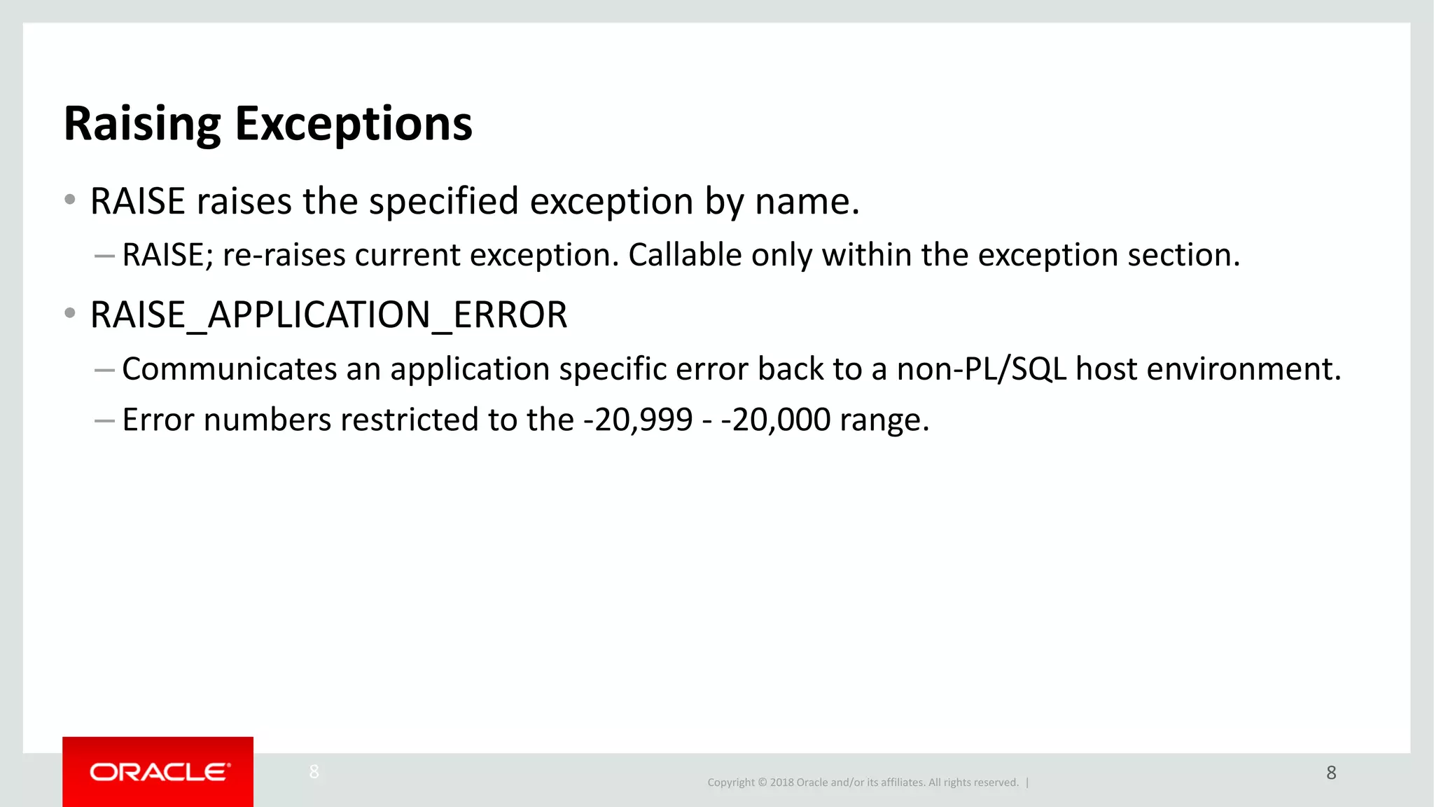 Error Management Features of PL/SQL | PPT | Free Download