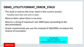 Error Management Features of PL/SQL | PDF