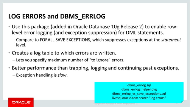 Error Management Features of PL/SQL | PPT | Free Download