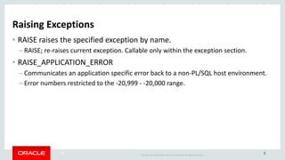 Error Management Features of PL/SQL | PPT | Free Download