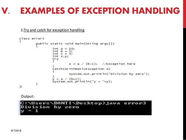 Error managing and exception handling in java