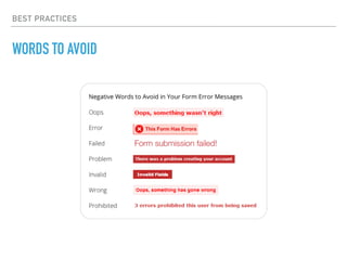 BEST PRACTICES
WORDS TO AVOID
 