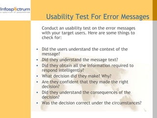 Error Messages In Software Applications | PPT