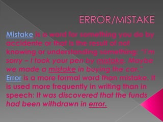 Error mistake