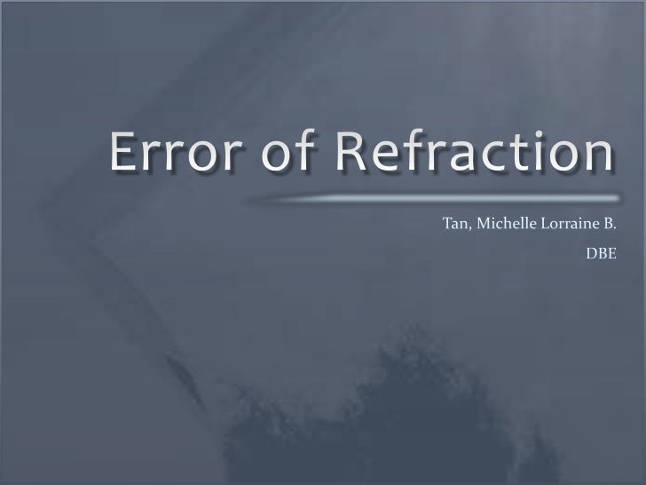 Error of refraction