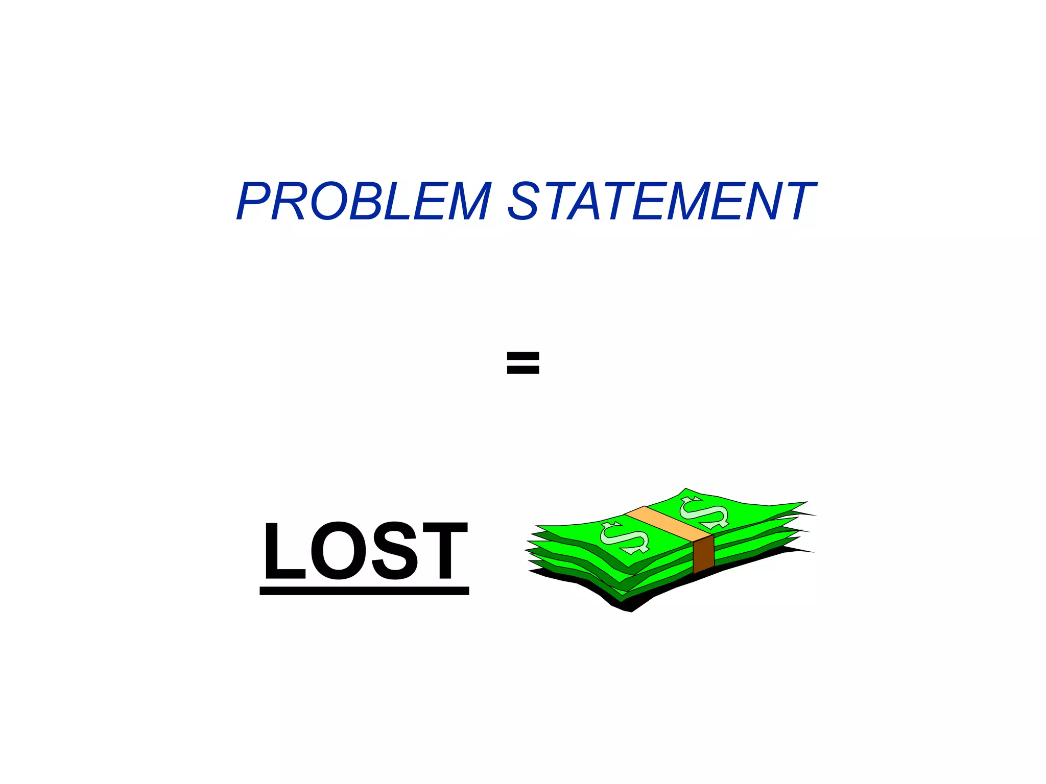 PROBLEM STATEMENT
=
LOST
 