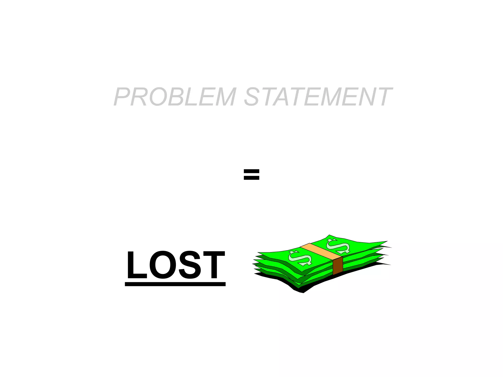PROBLEM STATEMENT
=
LOST
 