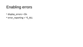 Error reporting in php | PPT