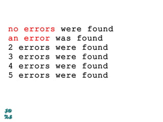 no errors were found
an error was found
2 errors were found
3 errors were found
4 errors were found
5 errors were found
 