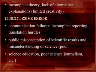 Errors in Research | PPTX