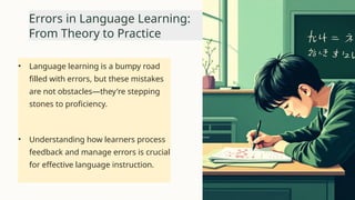 Error In Language Effective Error Treatment and Feedback in Language Learning: From ...