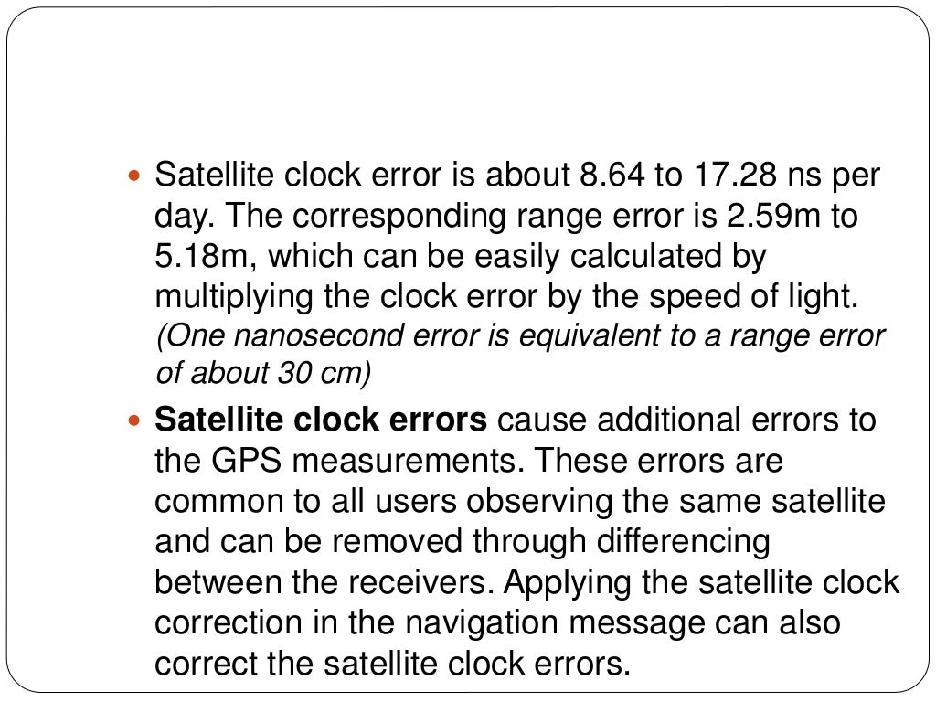 Errors and biases in gps