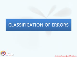 Errors and its minimization | PDF