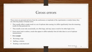 Errors in Chemical analysis_Lecture 3.pptx | Chemistry | Science