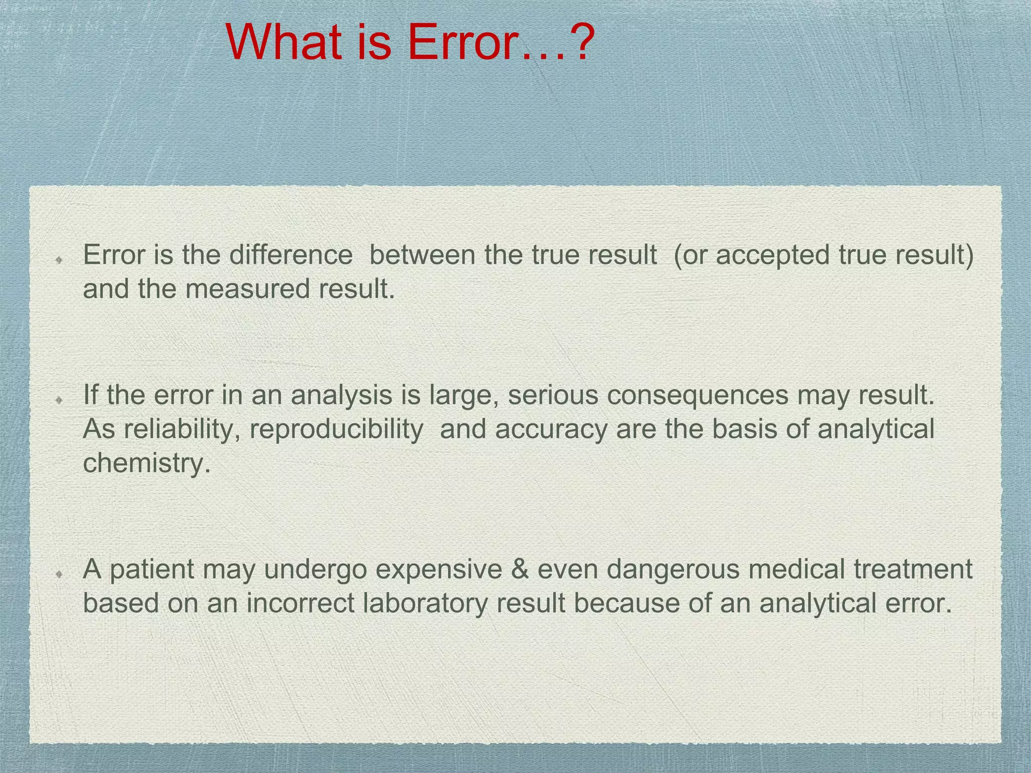 Errors in pharmaceutical analysis | PPTX | Chemistry | Science