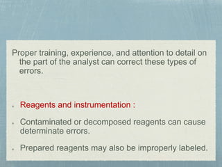 Errors in pharmaceutical analysis | PPTX