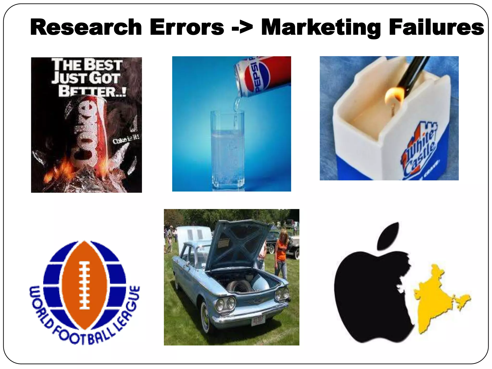 Research Errors -> Marketing Failures
 