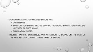 Lab Correction Error Example Errors related to clinical laboratory | PPTX